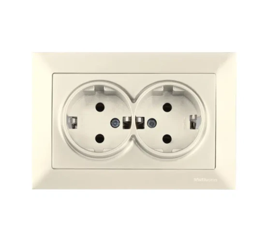 Контакт шуко двоен 16А крем Candela Mutlusan.png